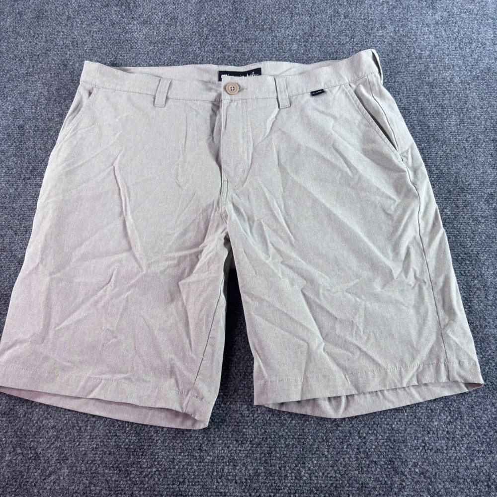 Travis Mathew Golf Shorts Mens‎ 36 Khaki Tan Performance Stretch Micro-Texture